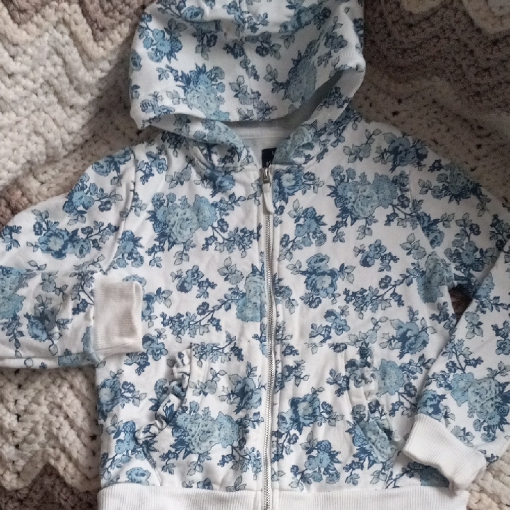Kids Blue Floral Hoodie